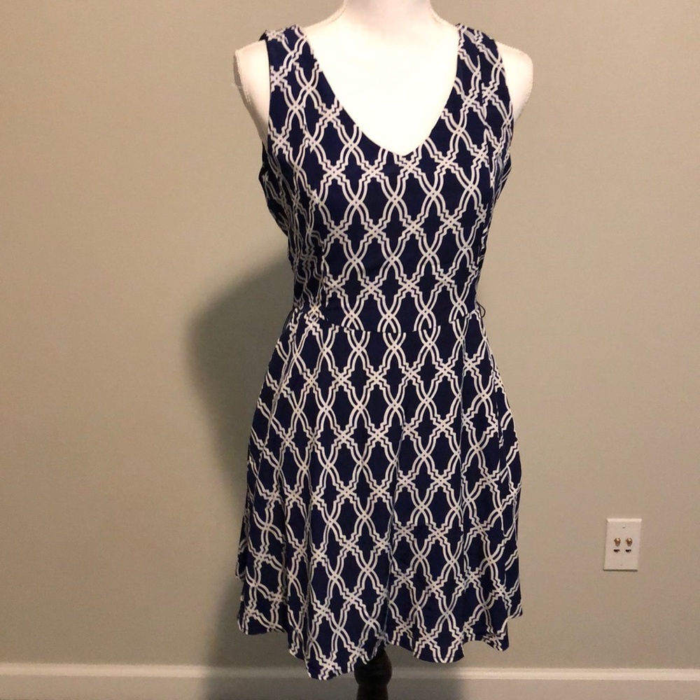 Blue patterned dress